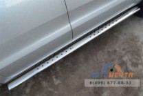 Пороги труба для Ford Renger d120x60 мм, с проступью-2