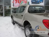 Пороги для Mitsubishi L-200, нерж