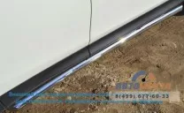 Защита порогов для Mitsubishi ASX 2013, (труба), d63 мм, скосы 45 градусов Защита порогов для Mitsubishi ASX из нержавейки