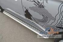 Защита порогов для Mitsubishi Outlander 2012, (труба), d42 мм с листом-1 Защита порогов для Mitsubishi Outlander из нержавейки-1