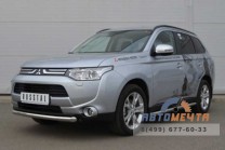 Защита порогов для Mitsubishi Outlander 2012, (труба), d63 мм, сферические наконечники-3 Пороги для Mitsubishi Outlander нержавейка-3