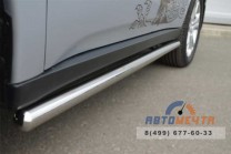 Защита порогов для Mitsubishi Outlander 2012, (труба), d63 мм, сферические наконечники-1 Пороги для Mitsubishi Outlander нержавейка-1