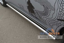 Защита порогов для Mitsubishi Outlander 2012, (труба), d63 мм, сферические наконечники-0 Пороги для Mitsubishi Outlander нержавейка-0