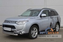 Пороги на Mitsubishi Outlander из полированной стали-3