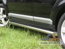 Защита порогов для Mitsubishi Outlander XL 2007-2009, (труба), d63 мм, скосы 45 градусов Защита порогов для Mitsubishi из нержавейки