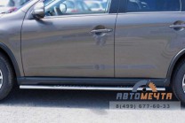 Защита порогов для Пеж 4008, d75х42 мм, овал с проступью-3 Пороги для Peugeot без сверления-3