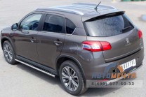Защита порогов для Пеж 4008, d75х42 мм, овал с проступью-2 Пороги для Peugeot без сверления-2