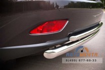Защита заднего бампера для Lexus RX 270/350/450h 2012-, d63/42 мм c подъемом, (дуга)-1 Защита заднего бампера для Lexus RX из нержавейки-1