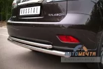 Защита заднего бампера для Lexus RX 270/350/450h 2012-, d63/42 мм c подъемом, (дуга) Защита заднего бампера для Lexus RX из нержавейки