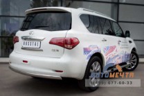 Защита заднего бампера для Infiniti QX56 нержавейка-3