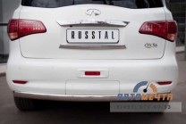 Защита заднего бампера для Infiniti QX56 нержавейка-2