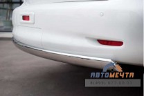 Защита заднего бампера для Infiniti QX56 нержавейка-0