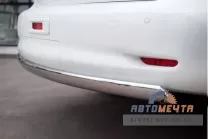 Защита заднего бампера для Infinity QX56 75х42 мм, овал Защита заднего бампера для Infiniti QX56 нержавейка