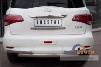 Защита заднего бампера для Infinity QX56 75х42 мм_(75х42) овалы-1 Защита заднего бампера для Infiniti QX56 из нержавейки-1