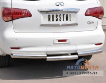 Защита заднего бампера на Infiniti QX56, нерж-1