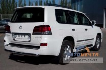 Защита заднего бампера для Lexus LX 570 из нержавейки-1