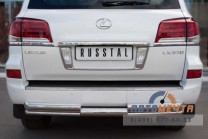 Защита заднего бампера на Lexus LX 570, нерж.-2