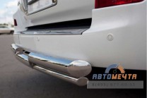 Защита заднего бампера на Lexus LX 570, нерж.-1