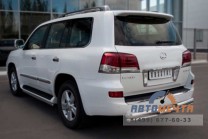 Защита заднего бампера на Lexus LX 570, нерж.-0