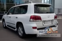 Защита заднего бампера на Lexus LX 570, нерж.