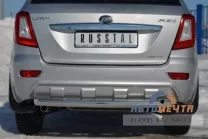 Защита заднего бампера для Lifan X60 d76 мм (дуга) Защита заднего бампера на Lifan X60 нержавейка