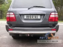 Защита заднего бампера на Toyota Land Cruiser, нерж.