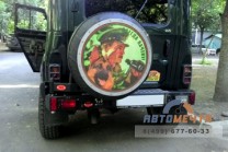 Задний силовой бампер УАЗ Хантер (Трофи без площадки лебедки, с левой калиткой, Стандарт или Лифт +65)-7