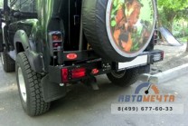 Задний силовой бампер УАЗ Хантер (Трофи без площадки лебедки, с левой калиткой, Стандарт или Лифт +65)-8