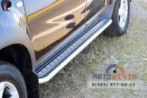 Защита порогов Эстонец 51 мм с алюм. площадкой (НПС) Рено Дастер 2012-2020 / Nissan Terrano с 2014-