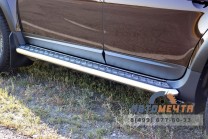 Защита порогов Эстонец 51 мм с алюм. площадкой (НПС) Рено Дастер 2012-2020 / Nissan Terrano с 2014--2
