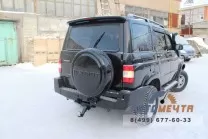 Бампер задний РИФ УАЗ Патриот с площадкой под лебедку и калиткой
