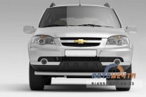 Защита переднего бампера одинарная 63 мм окрашенная для CHEVROLET NIVA 2009- -0