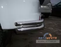 Защита заднего бампера уголки 63/43 мм НПС (ТП) УАЗ Патриот 2014-