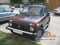 Защита порогов с алюминиевой площадкой 51 мм (ППК) LADA 