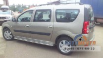 Защита порогов с алюминиевой площадкой НПС 51 мм для LADA Ларгус Cross 2015- -1
