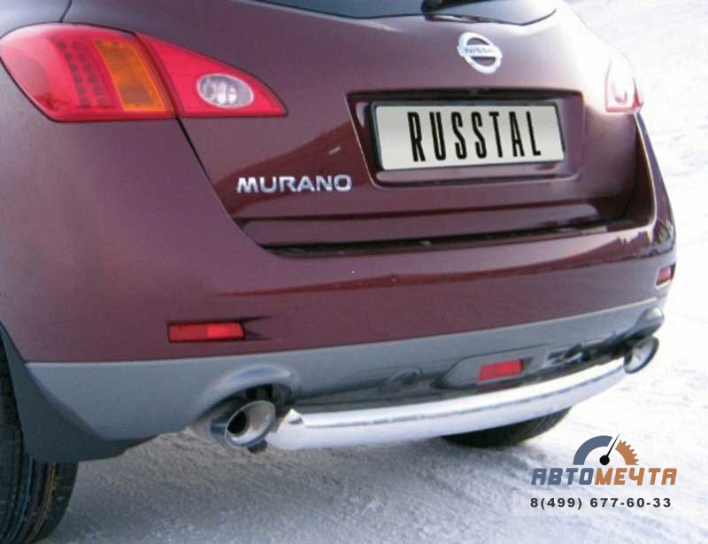 Защита заднего бампера для Nissan Murano 2010-, d76 мм (дуга) Защита заднего бампера на Nissan Murano 2010-
