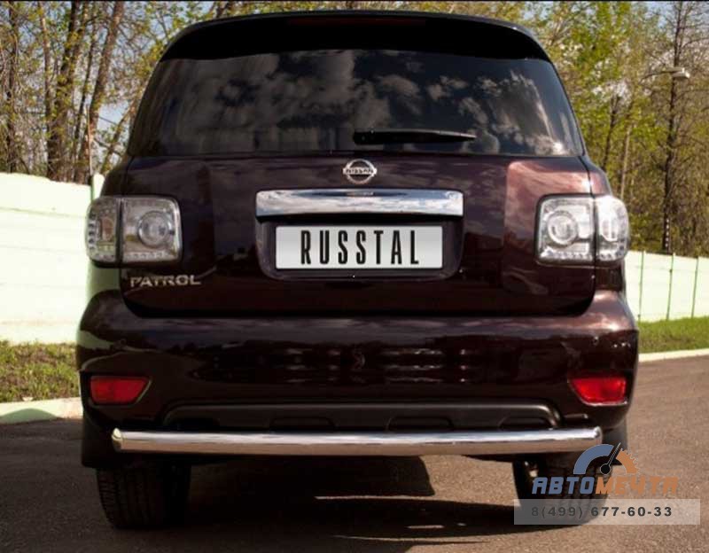Защита заднего бампера для Nissan Patrol 2010, d76 мм (дуга) Защита заднего бампера для Nissan Patrol 2010