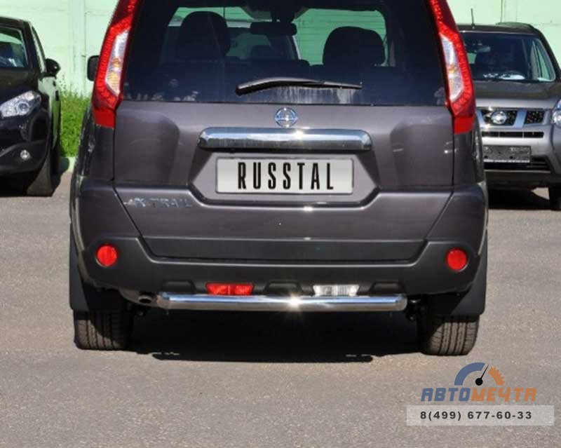 Защита заднего бампера для Nissan X-Trail 2011-, d63 мм (дуга) Защита заднего бампера для Nissan X-Trail 2011-