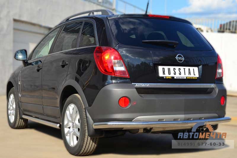 Защита заднего бампера для Opel Antara 2012-, d63 мм (секции) Защита заднего бампера для Opel Antara 2012-