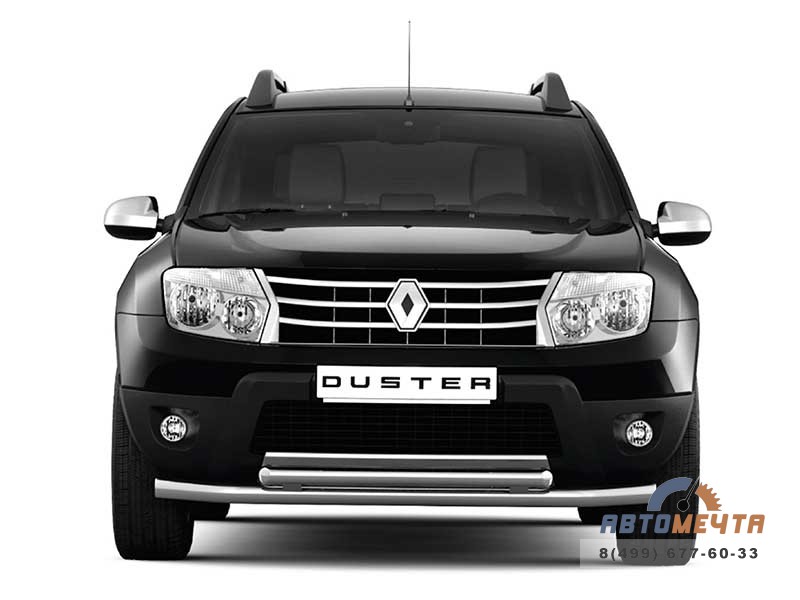Защита переднего бампера двойная 63/51 мм НПС Рено Дастер 2012-2020 / Nissan Terrano с 2014 Защита переднего бампера двойная 63/51 мм НПС Рено Дастер 2012-2020 / Nissan Terrano с 2014