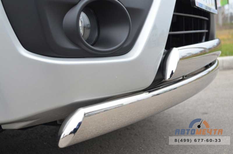 Защита переднего бампера для Suzuki Grand Vitara 3dr 12-, d75х42/75х42 мм, овалы (дуга) Защита переднего бампера на Suzuki Grand Vitara 12-