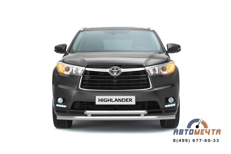 Защита переднего бампера двойная Ø63/51мм TOYOTA HIGHLANDER 2014- Защита переднего бампера 63/51мм TOYOTA HIGHLANDER 14
