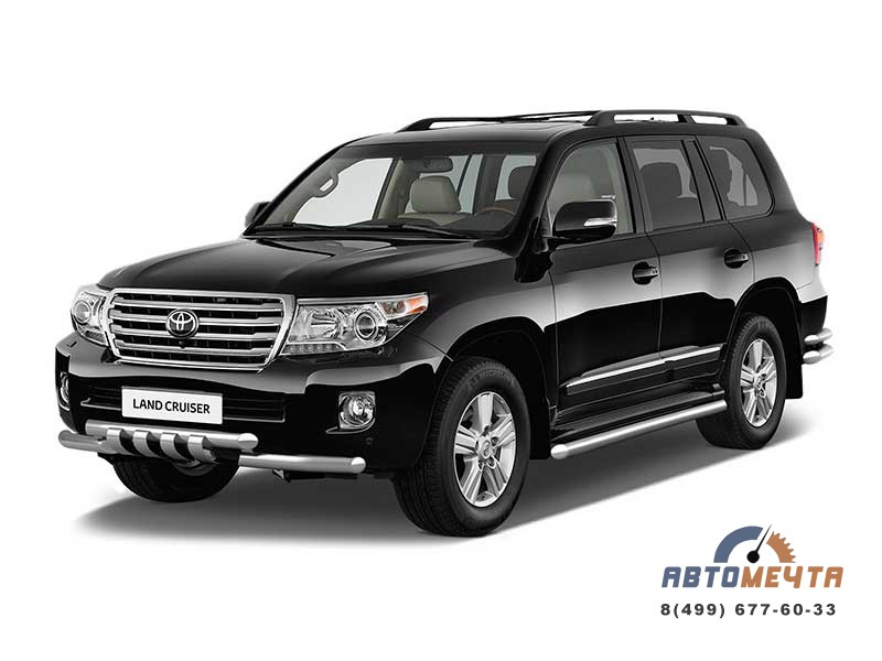 Защита переднего бампера двойная с зубьям Ø63/63мм TOYOTA LC 200 2010-2015/Lexus 570 2010-2014 Защита перед. бампера 63/63мм LC 200/Lexus LX570