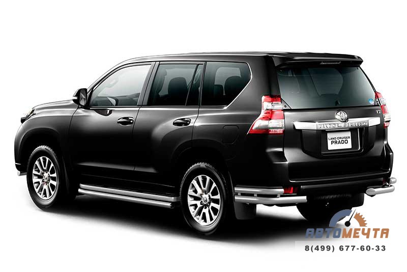 Защита заднего бампера двойная угловая Ø63/51мм TOYOTA LAND CRUISER 200 2016- Защита заднего бампера 63/51мм TOYOTA LC 200 2016-