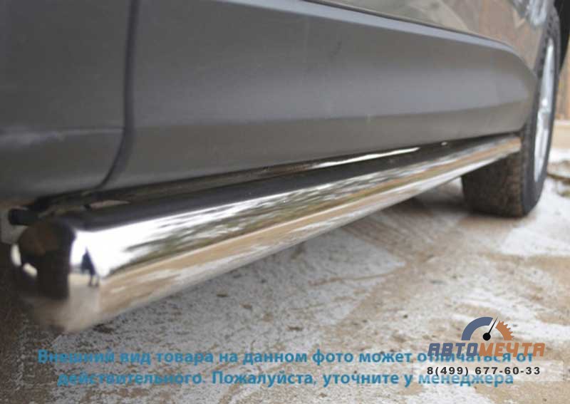 Защита порогов для Toyota RAV 4 09-, (труба), d63 мм, сферические наконечники Пороги на Toyota RAV 4 09-, нержавейка