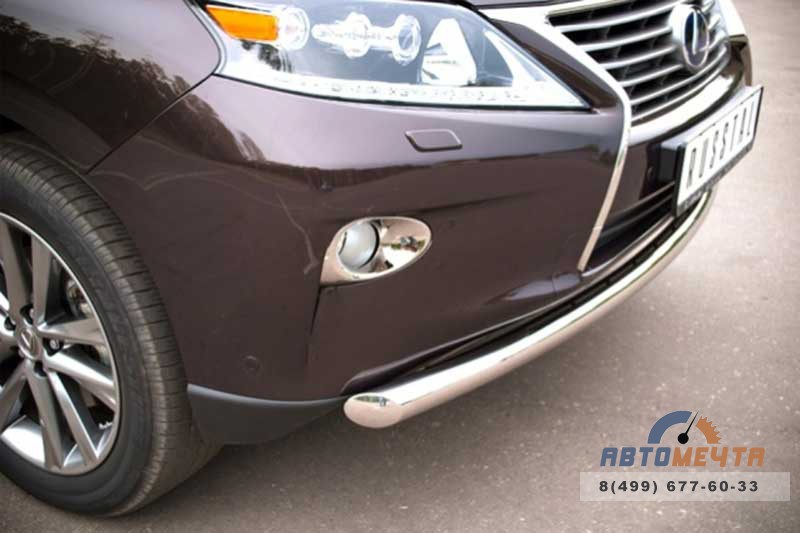 Защита переднего бампера для Lexus RX 270/350/450h 2009-2012, d63 мм, (дуга) Защита переднего бампера для Lexus RX из нерж стали