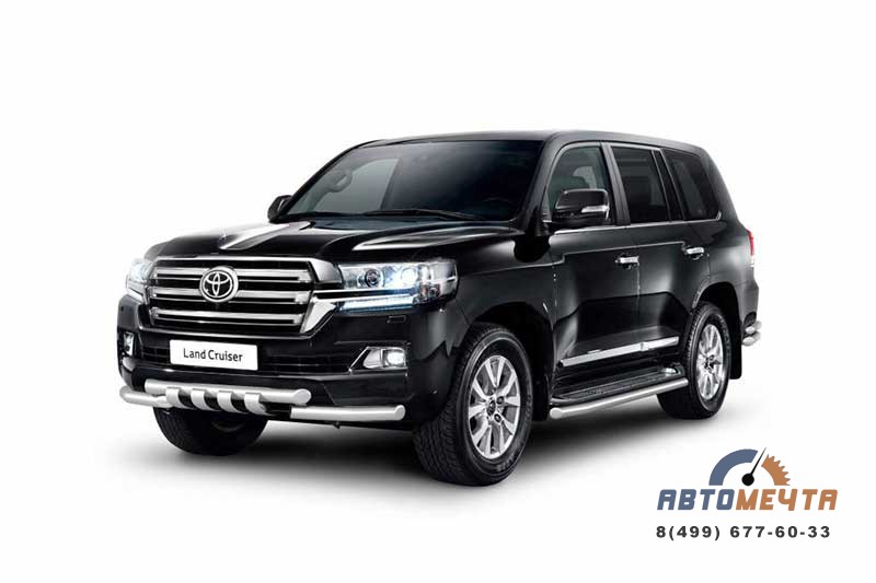 Защита переднего бампера двойная с зубьями Ø63/63мм TOYOTA LAND CRUIZER 200 2016- Защита перед. бампера 63/63мм TOYOTA LC 200 2016-