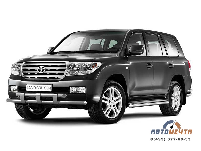 Защита переднего бампера двойная с пластинами Ø63/63мм TOYOTA LAND CRUISER 200 2010-2015 Защита переднего бампера 63/63мм TOYOTA LC 200 дорест