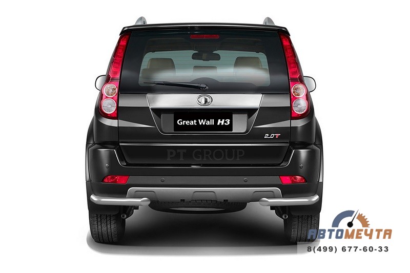 Защита заднего бампера угловая Ø63мм для GREAT WALL HOVER H3 2014- Защита заднего бампера 63мм на GREAT WALL HOVER H3 14