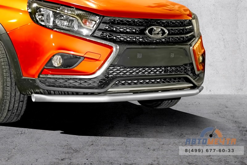 Защита переднего бампера одинарная 51 мм (НПС) LADA Веста SW Cross с 2017 Защита переднего бампера одинарная 51 мм (НПС) LADA Веста SW Cross с 2017